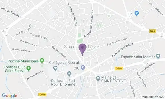 Localisation Crédit Agricole Agence de Saint Estève