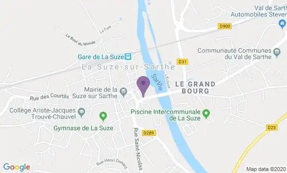 Localisation Crédit Agricole Agence de La Suze sur Sarthe