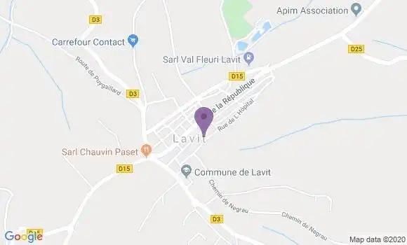 Localisation Crédit Agricole Agence de Lavit
