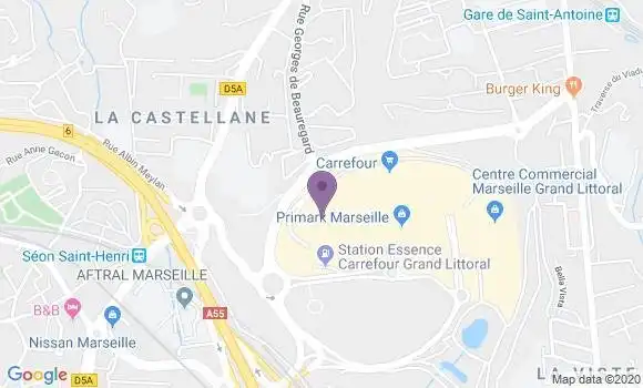 Localisation LCL Agence de Marseille Grand Littoral