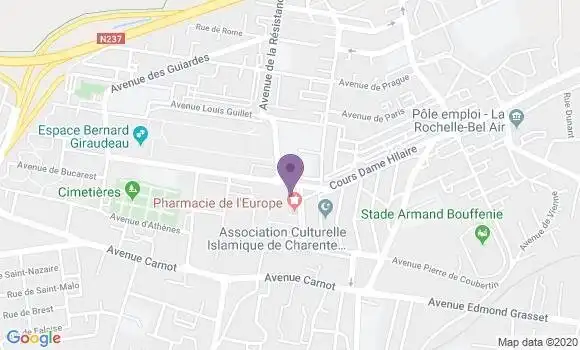 Localisation Société Générale Agence de La Rochelle Mireuil