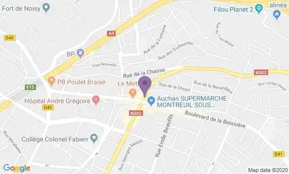 Localisation LCL Agence de Montreuil Boissière