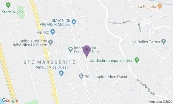 Localisation LCL Agence de Nice la Lanterne