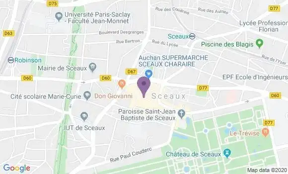 Localisation LCL Agence de Sceaux Rue Piétonne