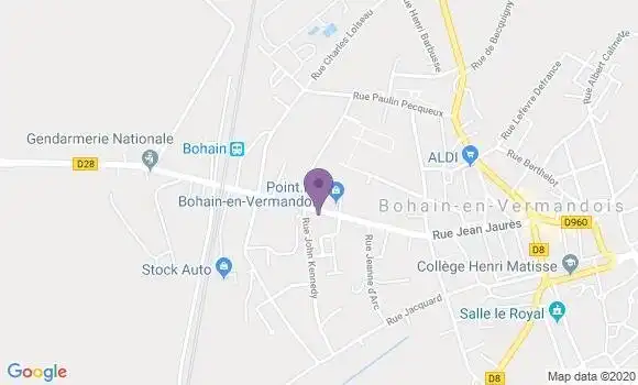 Localisation LCL Agence de Bohain en Vermandois