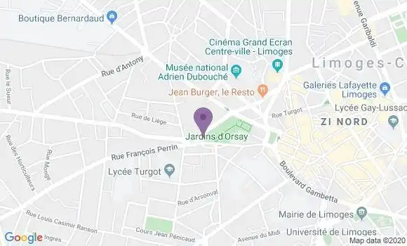 Localisation LCL Agence de Limoges Carmes