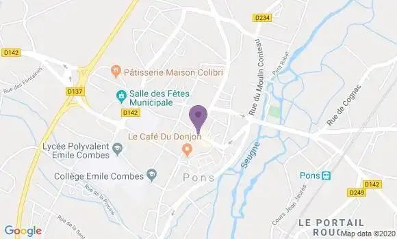 Localisation Société Générale Agence de Pons
