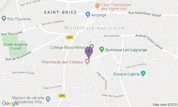Localisation LCL Agence de Montlouis sur Loire