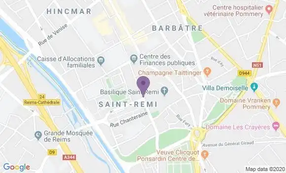 Localisation LCL Agence de Reims Saint Remi