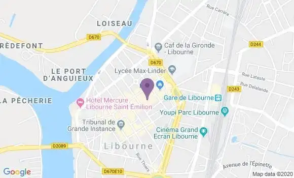 Localisation LCL Agence de Libourne