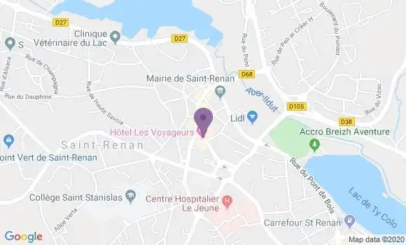 Localisation LCL Agence de Saint Renan