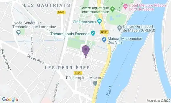 Localisation LCL Agence de Mâcon Nord