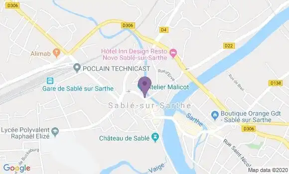 Localisation LCL Agence de Sablé sur Sarthe