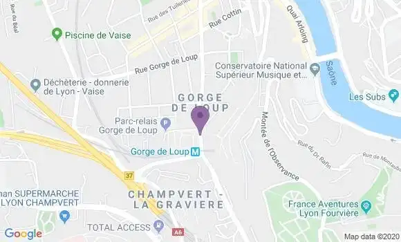 Localisation LCL Agence de Lyon Gorge de Loup
