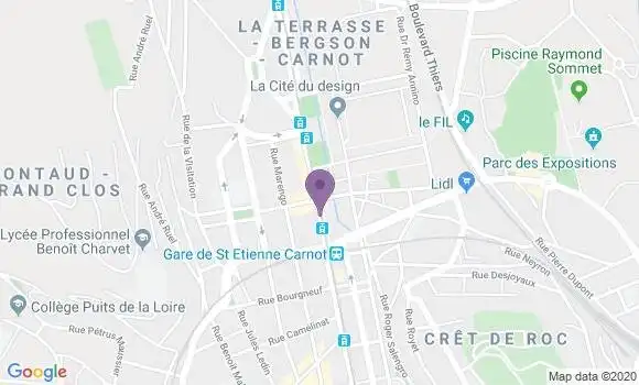 Localisation LCL Agence de Saint Etienne Carnot