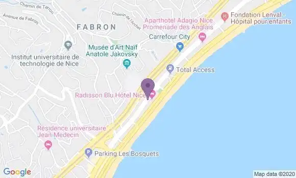 Localisation LCL Agence de Nice Carras