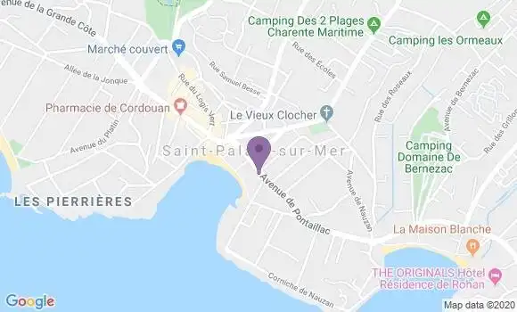 Localisation Société Générale Agence de Saint Palais sur Mer