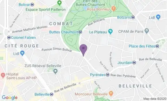 Localisation LCL Agence de Paris Simon Bolivar