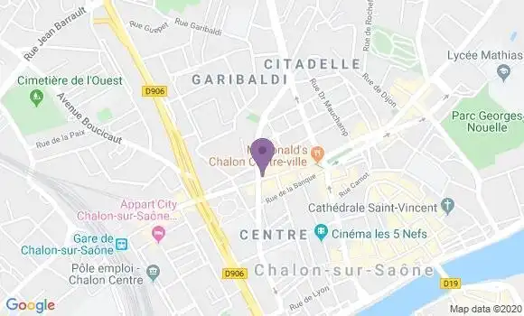 Localisation LCL Agence de Châlon sur Saône République