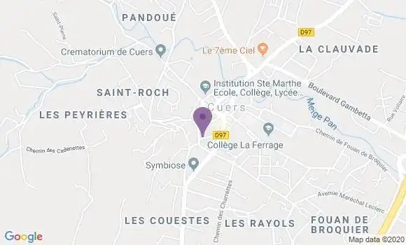 Localisation LCL Agence de Cuers
