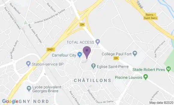 Localisation LCL Agence de Reims les Chatillons