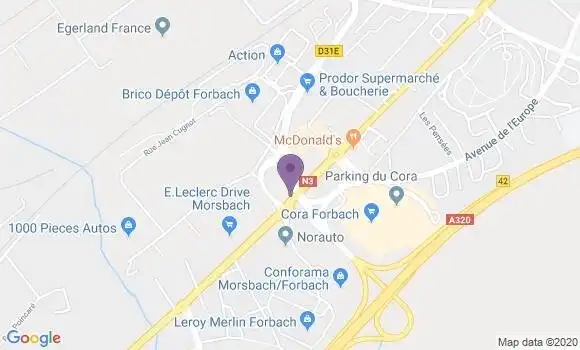 Localisation LCL Agence de Forbach