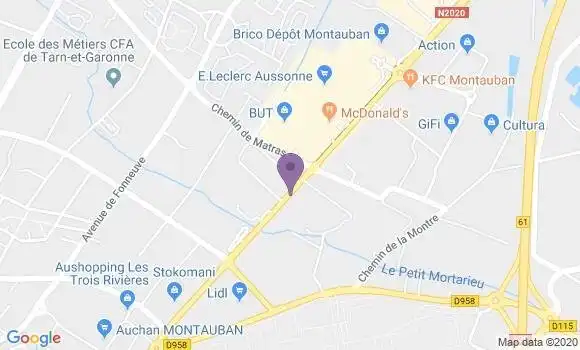 Localisation LCL Agence de Montauban Futuropole