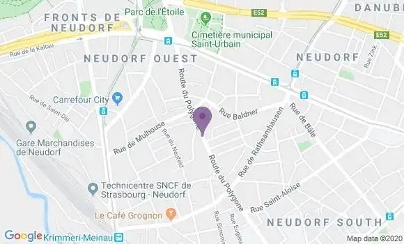 Localisation LCL Agence de Strasbourg Neudorf