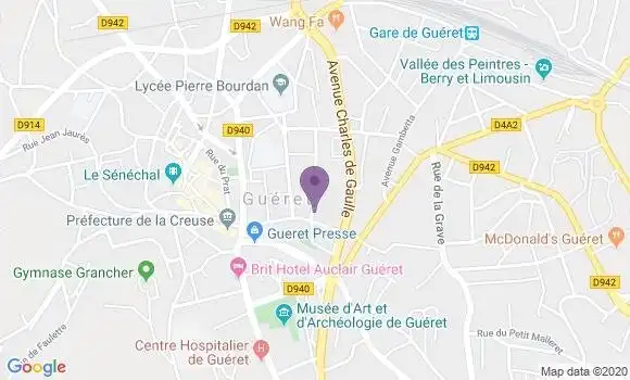Localisation LCL Agence de Guéret