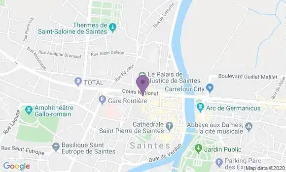 Localisation Société Générale Agence de Saintes