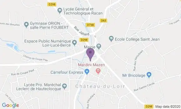 Localisation LCL Agence de Château du Loir