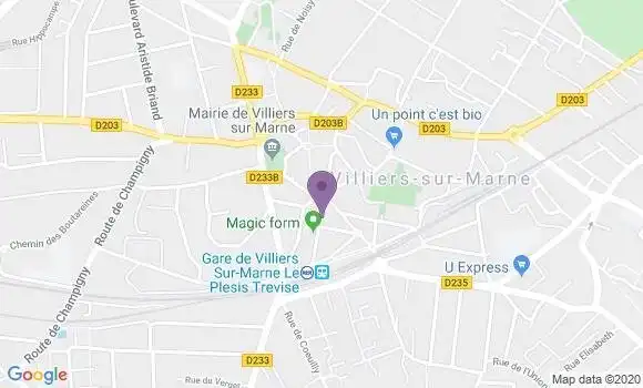 Localisation LCL Agence de Villiers sur Marne