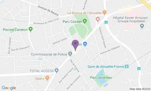 Localisation LCL Agence de Pessac Alouette