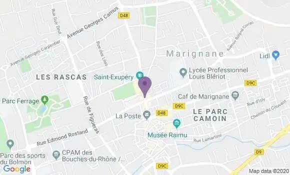 Localisation LCL Agence de Marignane