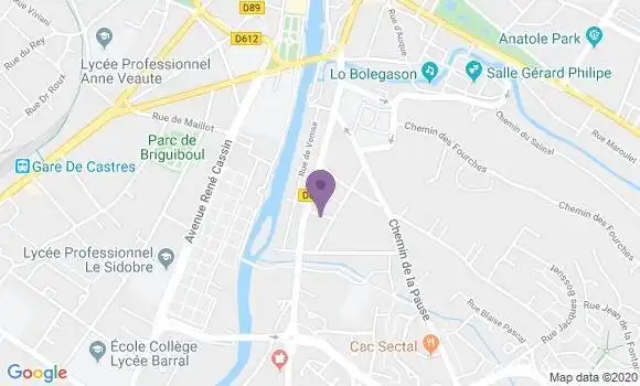 Localisation LCL Agence de Castres