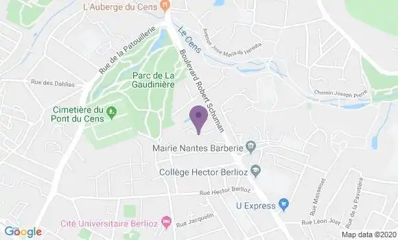 Localisation LCL Agence de Nantes Longchamp