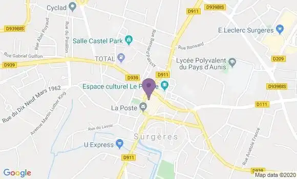 Localisation Société Générale Agence de Surgères