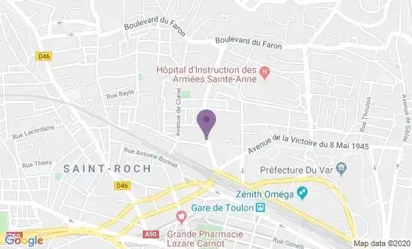 Localisation LCL Agence de Toulon Claret