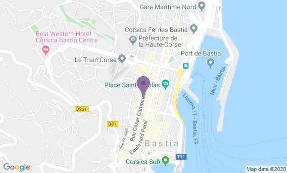 Localisation LCL Agence de Bastia