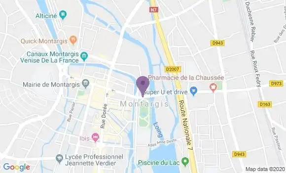 Localisation LCL Agence de Montargis la Chaussée