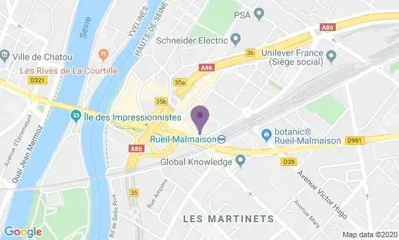 Localisation LCL Agence de Rueil sur Seine
