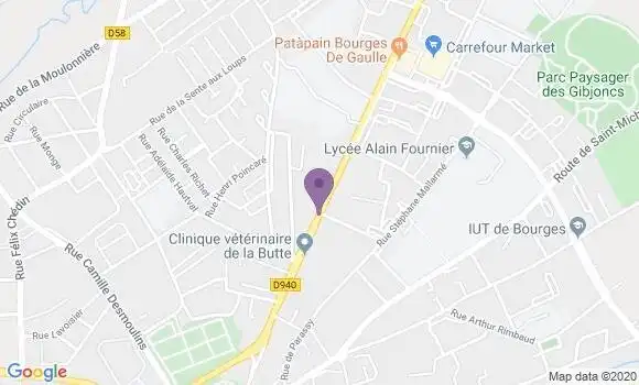 Localisation Société Générale Agence de Bourges Charles de Gaulle