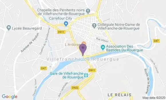 Localisation LCL Agence de Villefranche de Rouergue