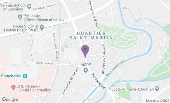 Localisation LCL Agence de Rennes Saint Martin