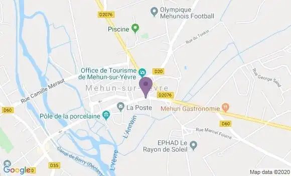 Localisation Société Générale Agence de Mehun sur Yèvre