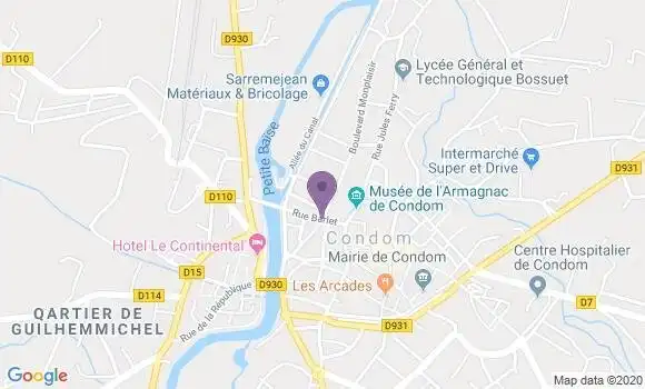 Localisation LCL Agence de Condom