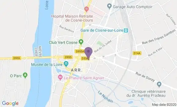 Localisation LCL Agence de Cosne Cours sur Loire