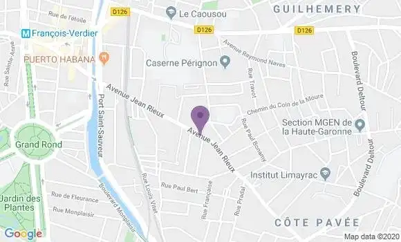 Localisation LCL Agence de Toulouse Côte Pavée