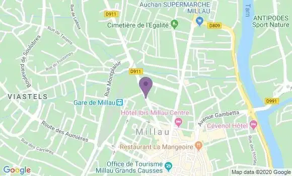 Localisation LCL Agence de Millau