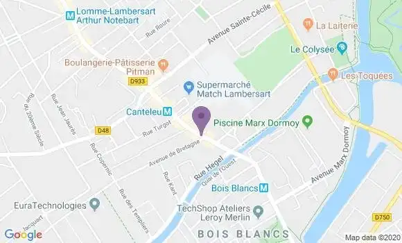 Localisation LCL Agence de Lambersart